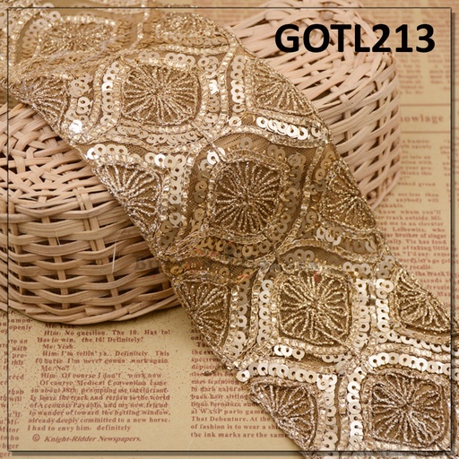 [GOTL213-GOLDEN] Fancy Gota Lace
