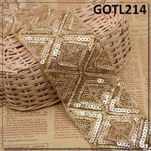 [GOTL214-GOLDEN] Fancy Gota Lace