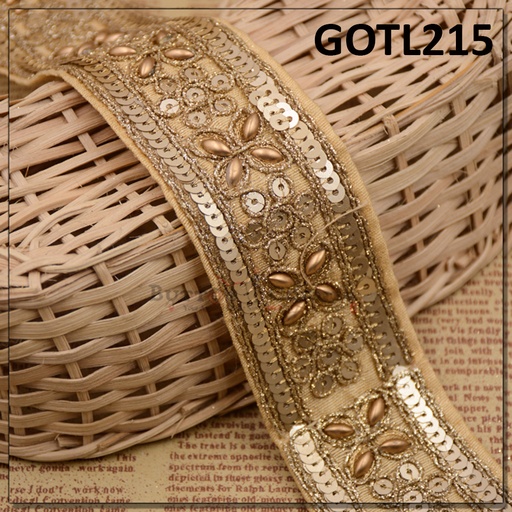 [GOTL215-ANTIQUE GOLD] Fancy Gota Lace