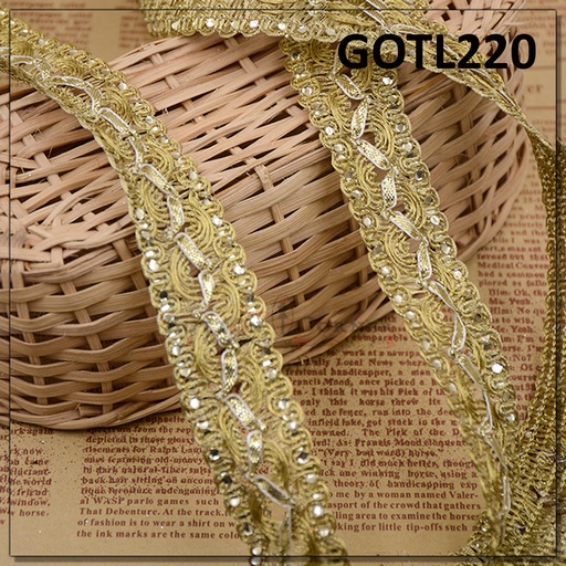 [GOTL220-GOLD] Fancy Gota Lace