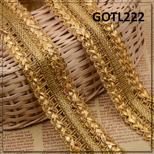 [GOTL222-ANTIQUE GOLD] Fancy Gota Lace