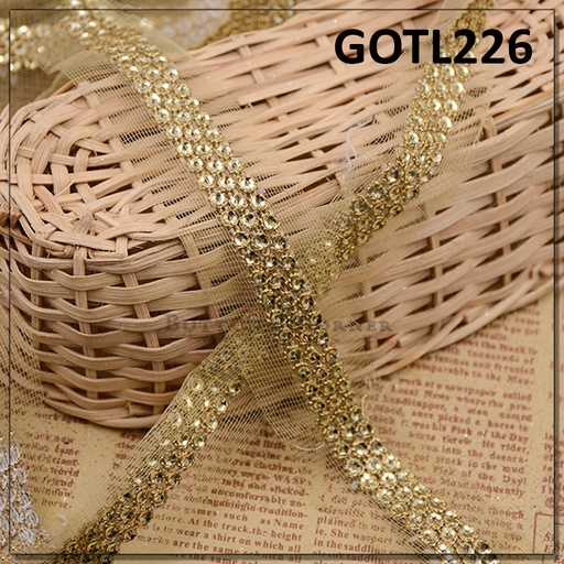 [GOTL226-GOLD] Fancy Gota Lace
