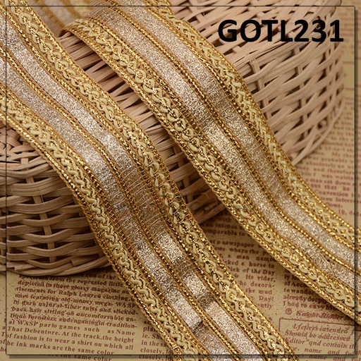 [GOTL231-ANTIQUE SILVER] Fancy Gota Lace