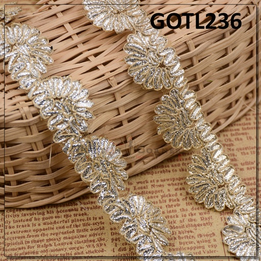 [GOTL236-SILVER] Fancy Gota Lace