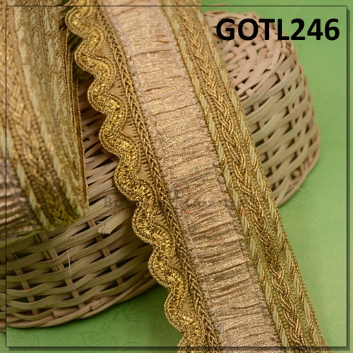 [GOTL246-GOLDEN] Fancy Gota Lace