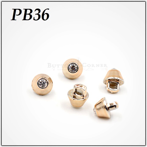 [PB36 GOLD] Cone Shape Stone Shank Button