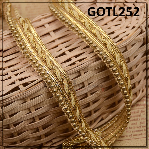 [GOTL252-ANTIQUE GOLD] Fancy Gota Lace