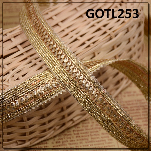 [GOTL253-ANTIQUE GOLD] Fancy Gota Lace