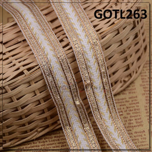 [GOTL263-WHITE] Fancy Gota Lace