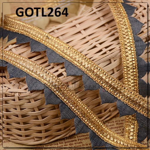 [GOTL264-ANTIQUE BLACK] Fancy Gota Lace