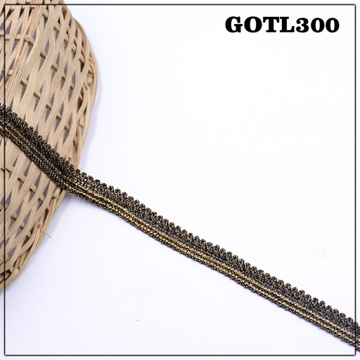 [GOTL300-ANTIQUE BLACK] Fancy Gota Lace