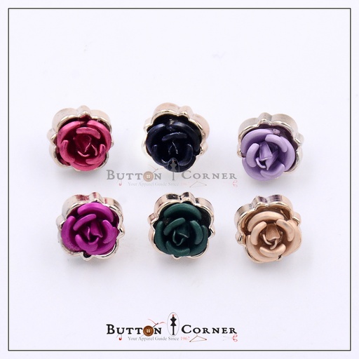Gold Base Flower Design Shank Button
