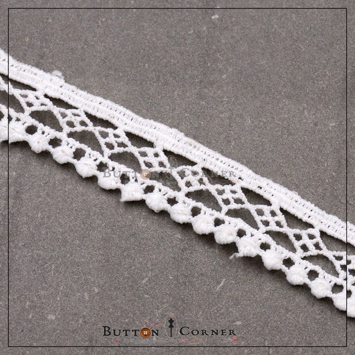 [D9210-WHITE] One Side Border Shuttle Lace