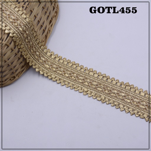 [GOTL455-GOLD] Fancy Gota Lace