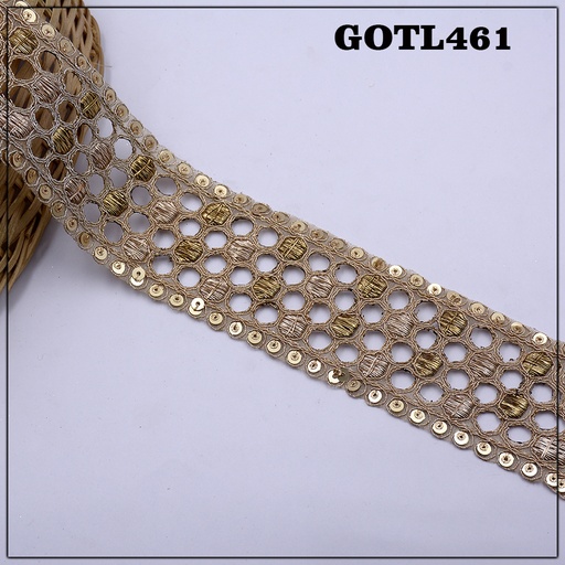 [GOTL461-ANTIQUE GOLD] Fancy Gota Lace