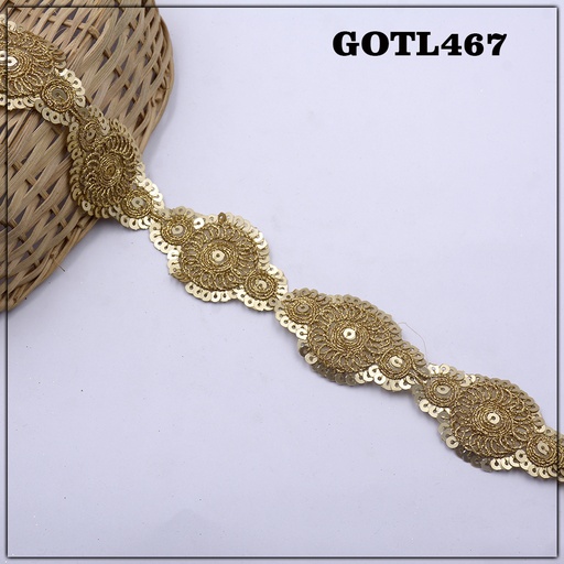 [GOTL467-GOLD] Fancy Gota Lace
