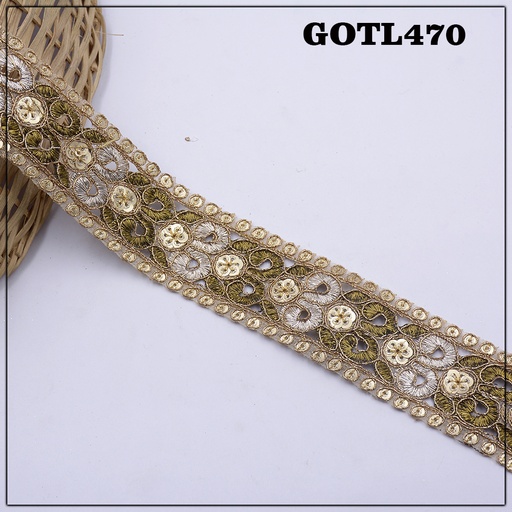 [GOTL470-ANTIQUE] Fancy Gota Lace