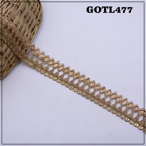 [GOTL477-GOLD] Fancy Gota Lace