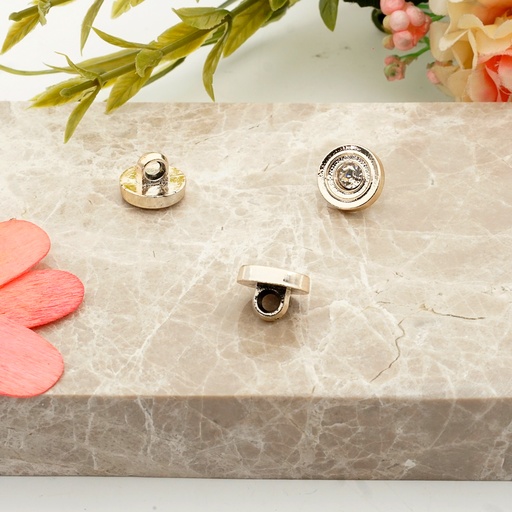 [PB9333 GOLD] Circle With Stone Shank Button