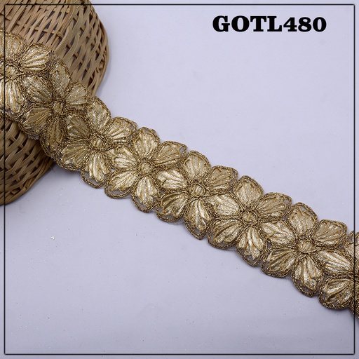 [GOTL480-GOLD] Fancy Gota Lace