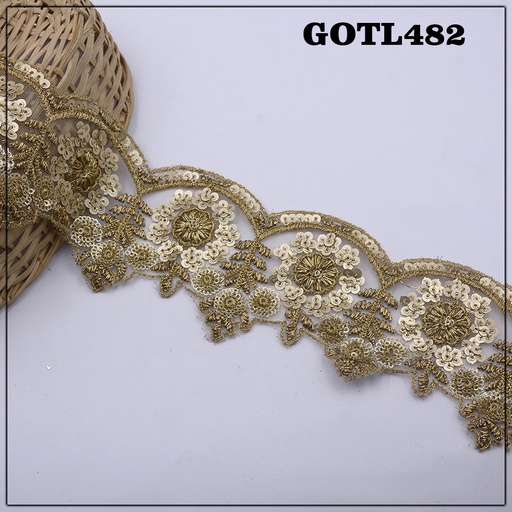 [GOTL482-ANTIQUE] Fancy Gota Lace