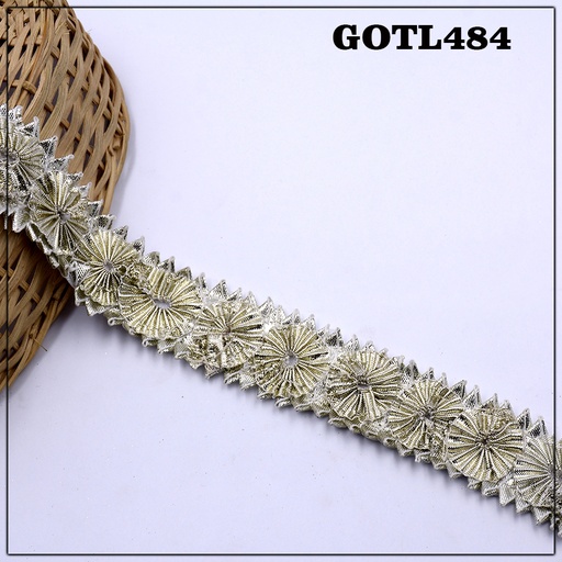 [GOTL484-SILVER] Fancy Gota Lace