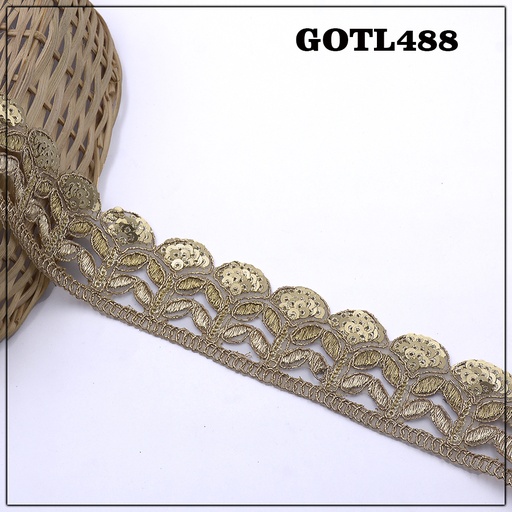 [GOTL488-ANTIQUE GOLD] Fancy Gota Lace