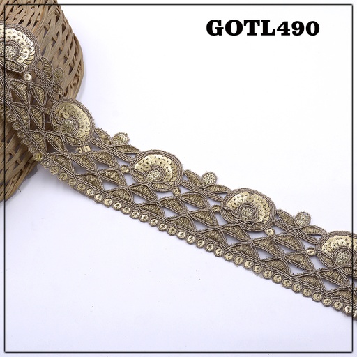 [GOTL490-ANTIQUE] Fancy Gota Lace