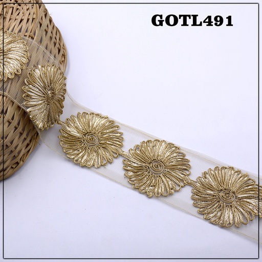 [GOTL491-ANTIQUE] Fancy Gota Lace