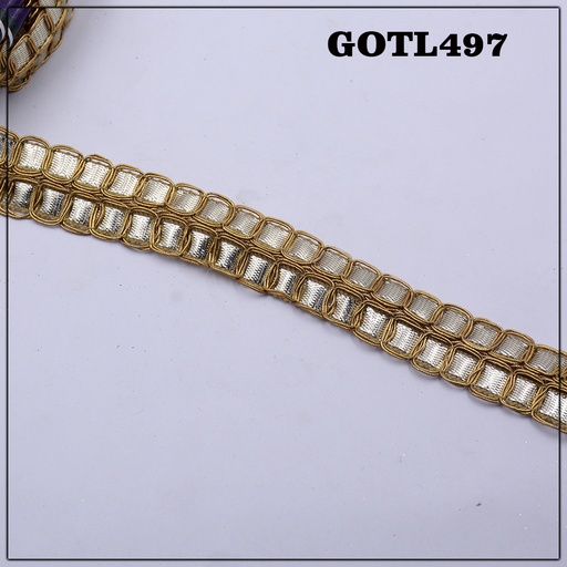 [GOTL497-SILVER] Fancy Gota Lace