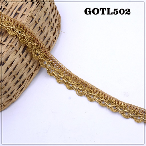 [GOTL502-ANTIQUE GOLD] Fancy Gota Lace