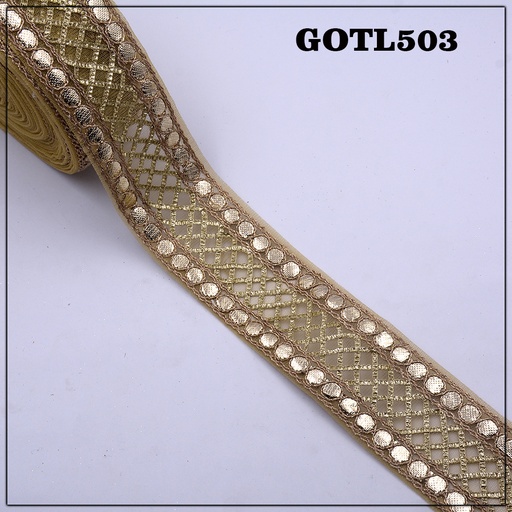 [GOTL503-ROSE GOLD] Fancy Gota Lace