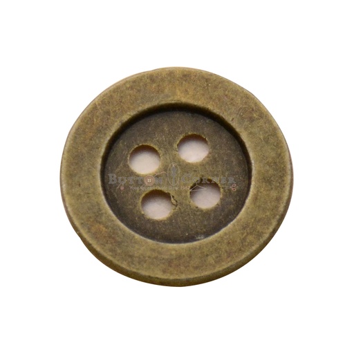 [MBT277-ANTIQUE BRASS] Flat Border 4 Hole Shirt Button