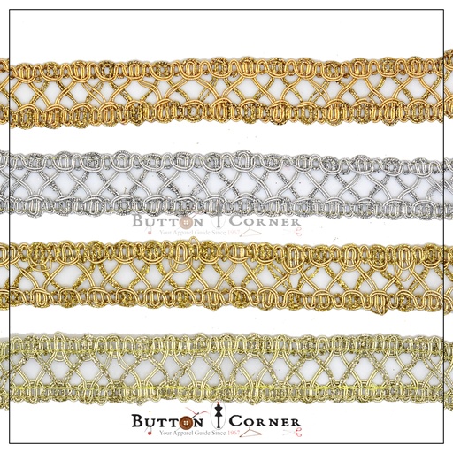 Fancy Metalic Yarn Crochet Lace