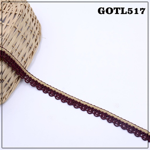[GOTL517-MAROON GOLD] Fancy Gota Lace
