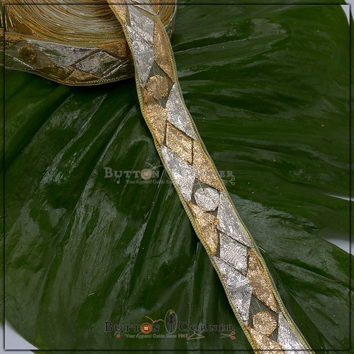 [GOTL523-SILVER COPPER] Fancy Gota Lace