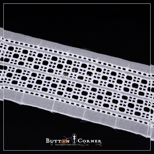 [CL-322196-WHITE] Cotton Joined Lace