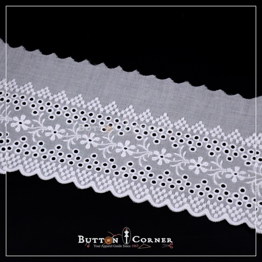 [CL-133158 WHITE] One Side Border Cotton Lace