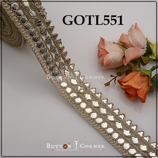 [GOTL551-GOLD] Fancy Gota Lace