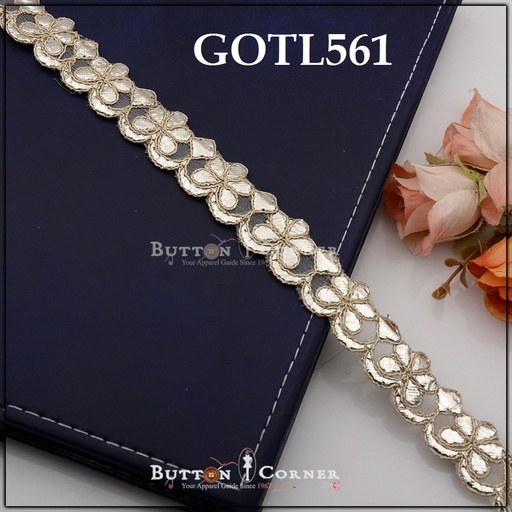 [GOTL561-SILVER] Fancy Gota Lace