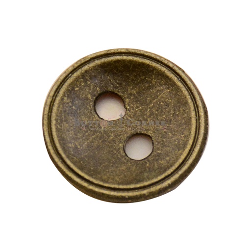 [MBT227-ANTIQUE BRASS] Round Plate 2 Hole Metal Shirt Button