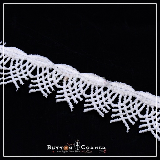 [D9305 WHITE] One Side Border Shuttle Lace