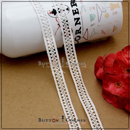 [AY40074-WHITE] Shuttle Sequence Lace