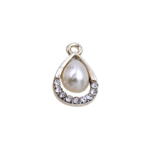 [FA15747 WHITE GOLD] Drop Shape Pearl Hanging