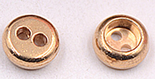 [MBT103 GOLD] Tube Shape 2 Hole Metal Shirt Button