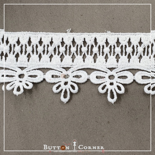 [D6352-WHITE] One Side Border Shuttle Lace