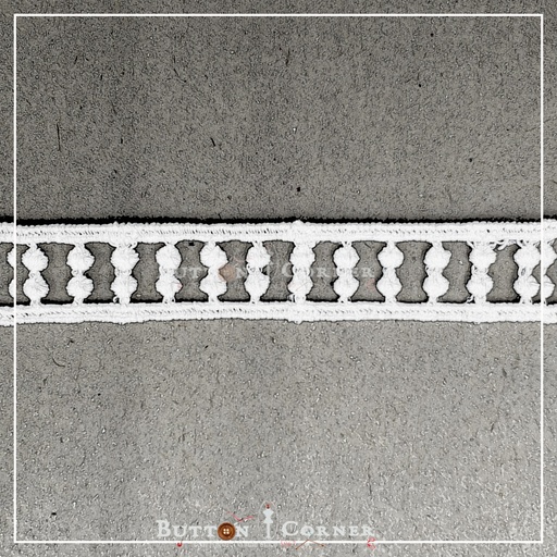 [D9375-WHITE] Double Side Border Shuttle Lace