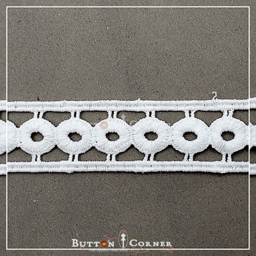 [D9405-WHITE] Double Side Border Shuttle Lace