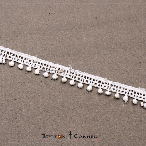 [D7860-WHITE] One Side Border Shuttle Lace