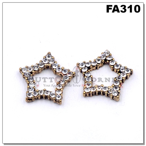 [FA310 GOLD] Star Shape With Stone Pendant